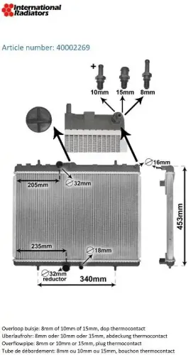 Kühler, Motorkühlung VAN WEZEL 40002269 Bild Kühler, Motorkühlung VAN WEZEL 40002269