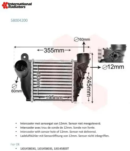 Ladeluftkühler VAN WEZEL 58004200 Bild Ladeluftkühler VAN WEZEL 58004200