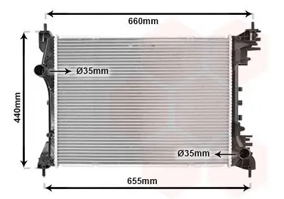 Kühler, Motorkühlung VAN WEZEL 01002117 Bild Kühler, Motorkühlung VAN WEZEL 01002117