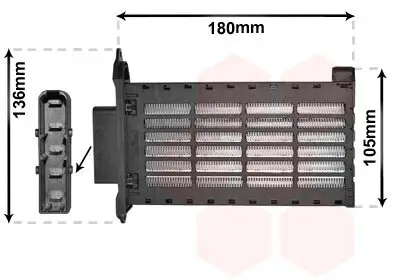 Wärmetauscher, Innenraumheizung VAN WEZEL 01006141 Bild Wärmetauscher, Innenraumheizung VAN WEZEL 01006141