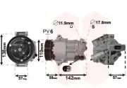 Kompressor, Klimaanlage 12 V VAN WEZEL 0100K133