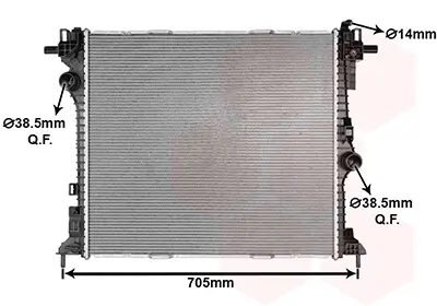 Kühler, Motorkühlung VAN WEZEL 01012702 Bild Kühler, Motorkühlung VAN WEZEL 01012702