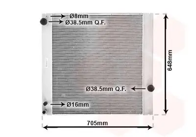 Kühler, Motorkühlung VAN WEZEL 02002166 Bild Kühler, Motorkühlung VAN WEZEL 02002166