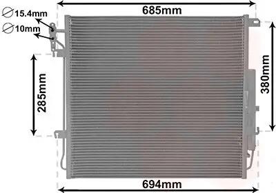 Kondensator, Klimaanlage VAN WEZEL 02005209
