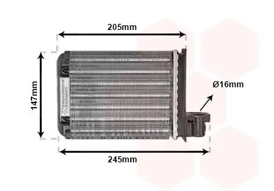 Wärmetauscher, Innenraumheizung VAN WEZEL 02006093