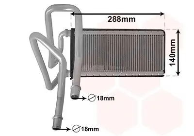 Wärmetauscher, Innenraumheizung VAN WEZEL 02006226