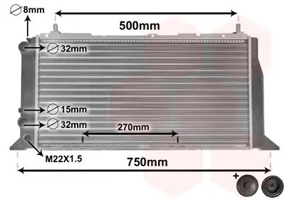 Kühler, Motorkühlung VAN WEZEL 03002026 Bild Kühler, Motorkühlung VAN WEZEL 03002026