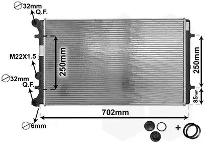 Kühler, Motorkühlung VAN WEZEL 03002129 Bild Kühler, Motorkühlung VAN WEZEL 03002129