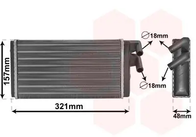 Wärmetauscher, Innenraumheizung VAN WEZEL 03006052 Bild Wärmetauscher, Innenraumheizung VAN WEZEL 03006052