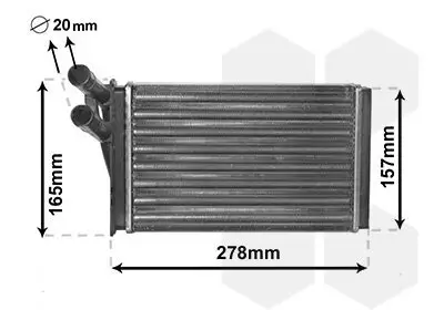 Wärmetauscher, Innenraumheizung VAN WEZEL 03006097 Bild Wärmetauscher, Innenraumheizung VAN WEZEL 03006097