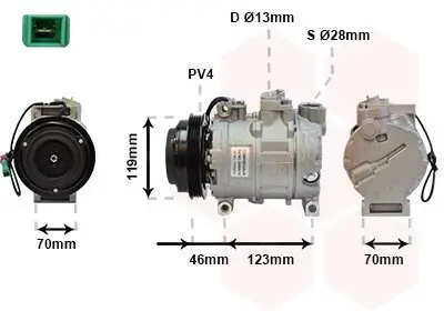 Kompressor, Klimaanlage 12 V VAN WEZEL 0300K015