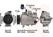 Kompressor, Klimaanlage 12 V VAN WEZEL 0300K279