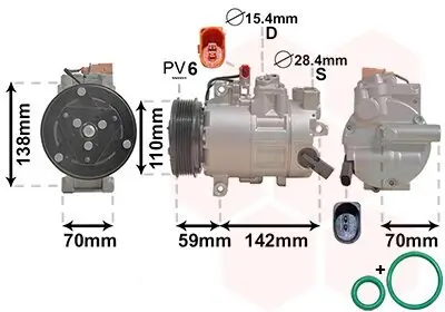 Kompressor, Klimaanlage 12 V VAN WEZEL 0300K402