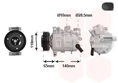 Kompressor, Klimaanlage 12 V VAN WEZEL 0301K714