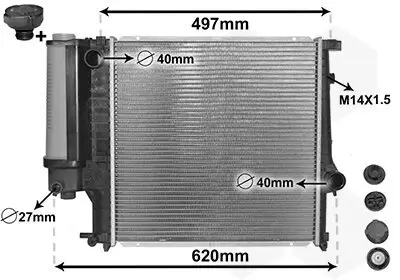 Kühler, Motorkühlung VAN WEZEL 06002124 Bild Kühler, Motorkühlung VAN WEZEL 06002124