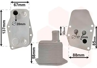 Ölkühler, Motoröl VAN WEZEL 06003555 Bild Ölkühler, Motoröl VAN WEZEL 06003555