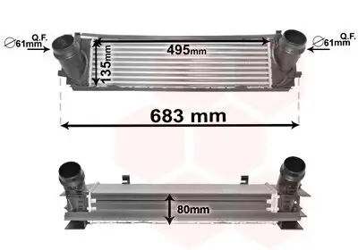 Ladeluftkühler VAN WEZEL 06004464 Bild Ladeluftkühler VAN WEZEL 06004464