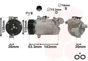 Kompressor, Klimaanlage 12 V VAN WEZEL 0600K321