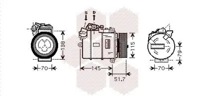 Kompressor, Klimaanlage 12 V VAN WEZEL 0600K329