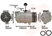 Kompressor, Klimaanlage 12 V VAN WEZEL 0600K395