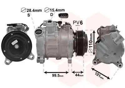 Kompressor, Klimaanlage 12 V VAN WEZEL 0600K493