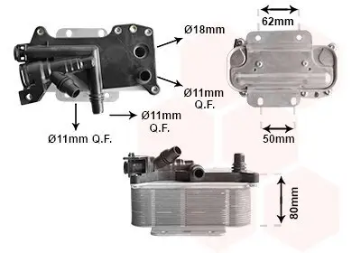 Ölkühler, Automatikgetriebe VAN WEZEL 06013709 Bild Ölkühler, Automatikgetriebe VAN WEZEL 06013709