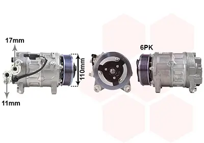 Kompressor, Klimaanlage 12 V VAN WEZEL 0601K715