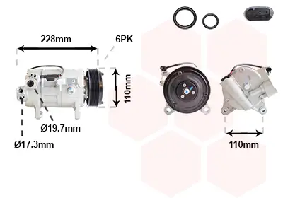 Kompressor, Klimaanlage 12 V VAN WEZEL 0601K716 Bild Kompressor, Klimaanlage 12 V VAN WEZEL 0601K716