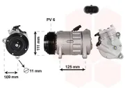 Kompressor, Klimaanlage 12 V VAN WEZEL 0601K717