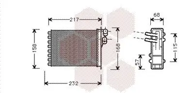 Wärmetauscher, Innenraumheizung VAN WEZEL 07006046 Bild Wärmetauscher, Innenraumheizung VAN WEZEL 07006046