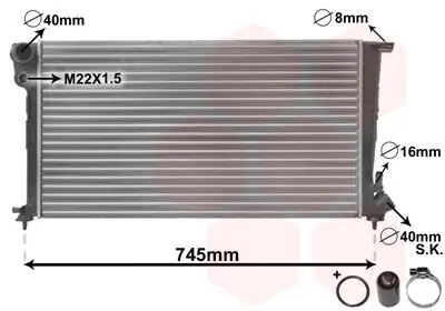 Kühler, Motorkühlung VAN WEZEL 09002151 Bild Kühler, Motorkühlung VAN WEZEL 09002151