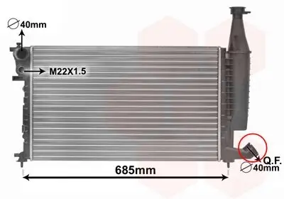 Kühler, Motorkühlung VAN WEZEL 09002168 Bild Kühler, Motorkühlung VAN WEZEL 09002168