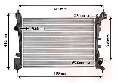 Kühler, Motorkühlung VAN WEZEL 09002261 Bild Kühler, Motorkühlung VAN WEZEL 09002261