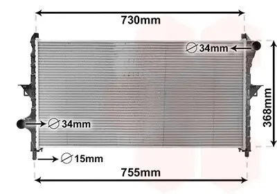 Kühler, Motorkühlung VAN WEZEL 09002278 Bild Kühler, Motorkühlung VAN WEZEL 09002278