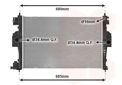 Kühler, Motorkühlung VAN WEZEL 09002280 Bild Kühler, Motorkühlung VAN WEZEL 09002280