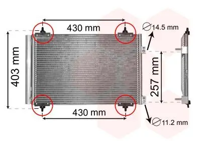 Kondensator, Klimaanlage VAN WEZEL 09005283
