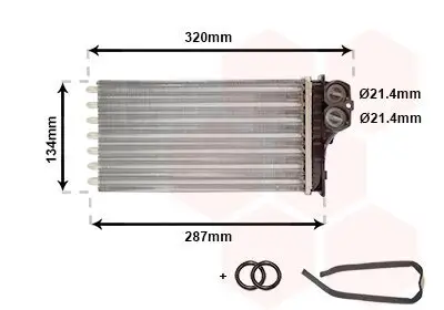 Wärmetauscher, Innenraumheizung VAN WEZEL 09006279 Bild Wärmetauscher, Innenraumheizung VAN WEZEL 09006279