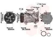 Kompressor, Klimaanlage 12 V VAN WEZEL 0900K242