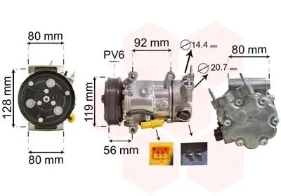 Kompressor, Klimaanlage 12 V VAN WEZEL 0900K255 Bild Kompressor, Klimaanlage 12 V VAN WEZEL 0900K255