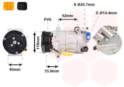 Kompressor, Klimaanlage 12 V VAN WEZEL 0900K282 Bild Kompressor, Klimaanlage 12 V VAN WEZEL 0900K282