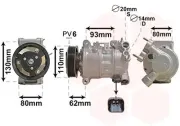 Kompressor, Klimaanlage 12 V VAN WEZEL 0901K707