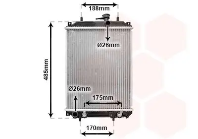 Kühler, Motorkühlung VAN WEZEL 11002057 Bild Kühler, Motorkühlung VAN WEZEL 11002057