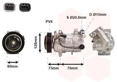 Kompressor, Klimaanlage 12 V VAN WEZEL 1301K700