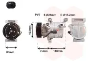 Kompressor, Klimaanlage 12 V VAN WEZEL 1501K702