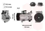 Kompressor, Klimaanlage 12 V VAN WEZEL 1501K711