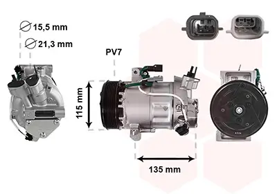 Kompressor, Klimaanlage 12 V VAN WEZEL 1501K711 Bild Kompressor, Klimaanlage 12 V VAN WEZEL 1501K711