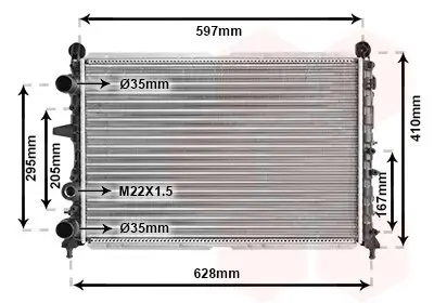 Kühler, Motorkühlung VAN WEZEL 17002066 Bild Kühler, Motorkühlung VAN WEZEL 17002066