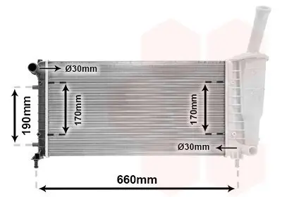 Kühler, Motorkühlung VAN WEZEL 17002290 Bild Kühler, Motorkühlung VAN WEZEL 17002290