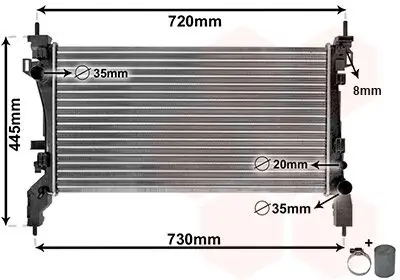 Kühler, Motorkühlung VAN WEZEL 17002385 Bild Kühler, Motorkühlung VAN WEZEL 17002385