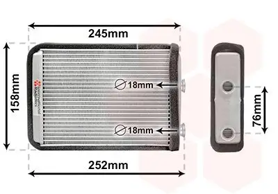 Wärmetauscher, Innenraumheizung VAN WEZEL 17006220 Bild Wärmetauscher, Innenraumheizung VAN WEZEL 17006220